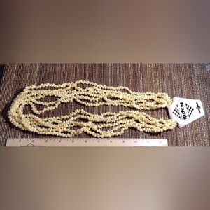 NWT Napili Hawaiian Boho Yellow Cream Multi-Strand Chip Necklace - Women Jewelry